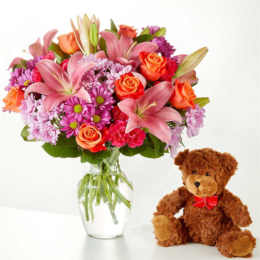 One and Only Bouquet and Bear Bundle – Flowers From The Heart Auburn, Auburn MI