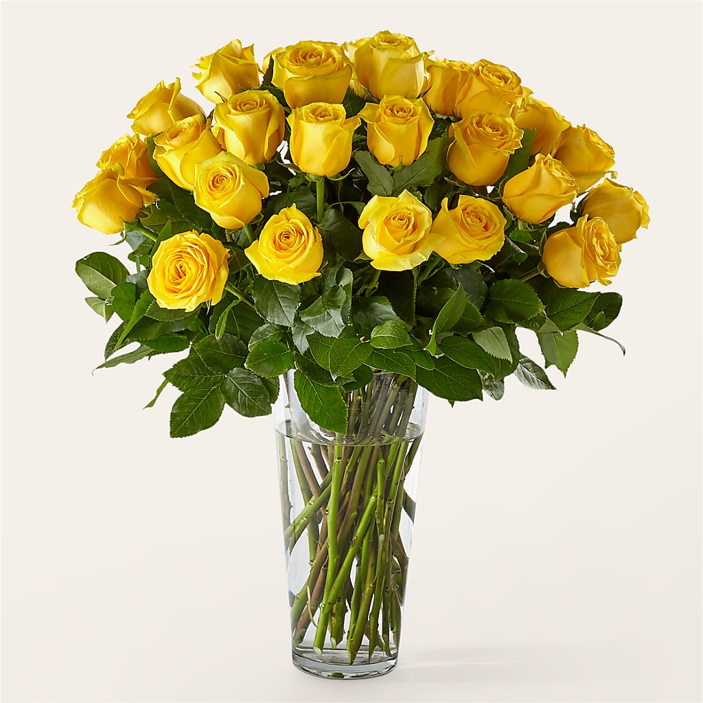 Long Stem Yellow Rose Bouquet – Flowers From The Heart Auburn, Auburn MI