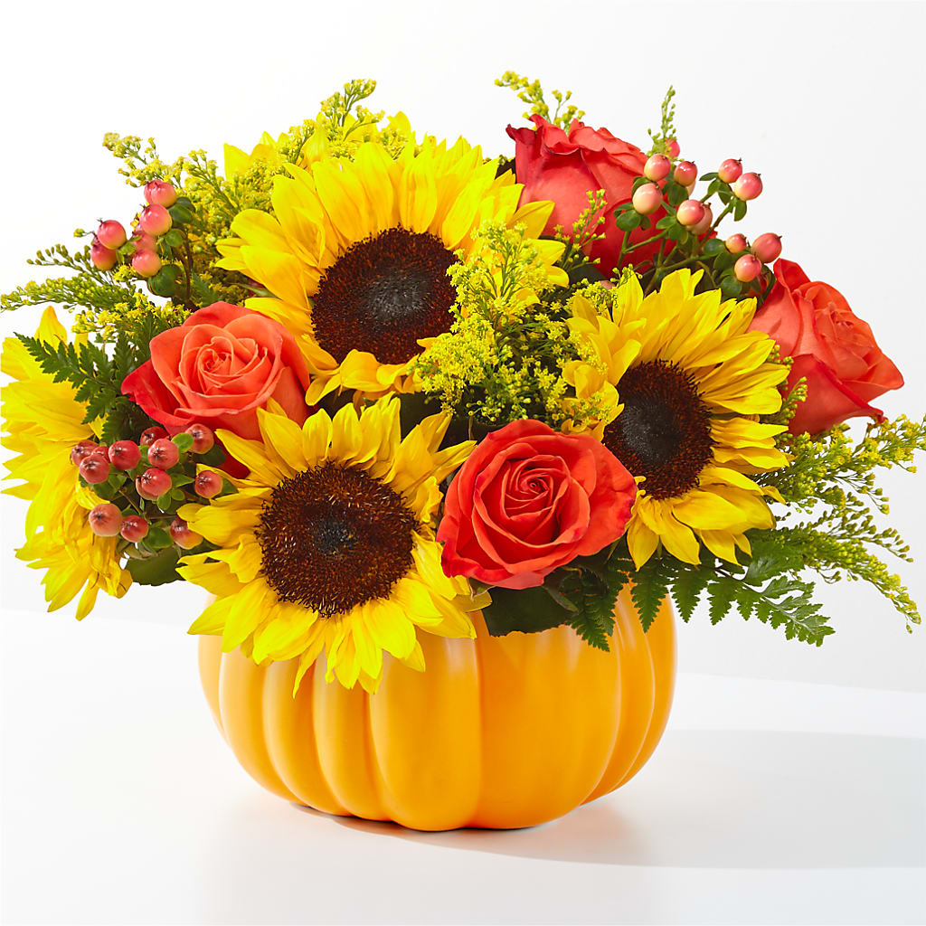 Pick of the Patch Pumpkin Bouquet – Flowers From The Heart Auburn, Auburn MI