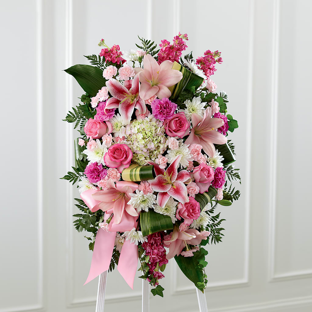 Comforting Standing Spray – Flowers From The Heart Auburn, Auburn MI