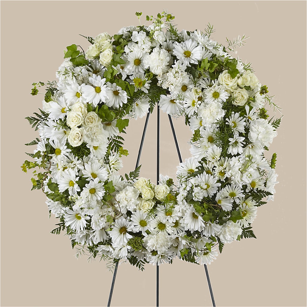Faithful Wishes Wreath – Flowers From The Heart Auburn, Auburn MI
