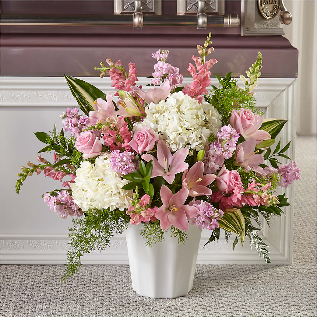 Simply Serene Floor Basket – Flowers From The Heart Auburn, Auburn MI