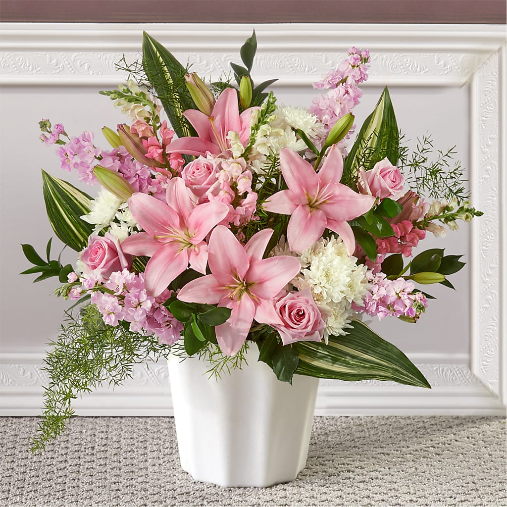 Simply Serene Floor Basket – Flowers From The Heart Auburn, Auburn MI
