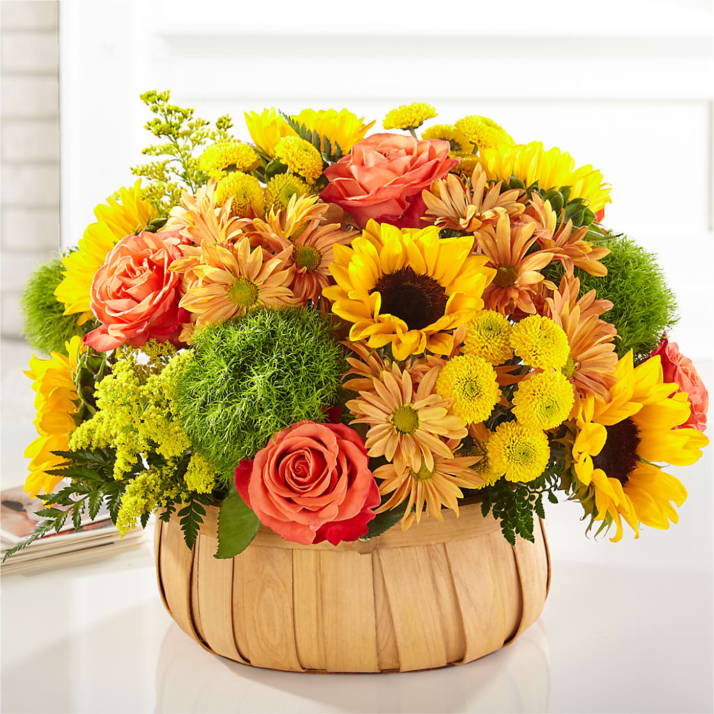 Harvest Sunflower Basket – Flowers From The Heart Auburn, Auburn MI