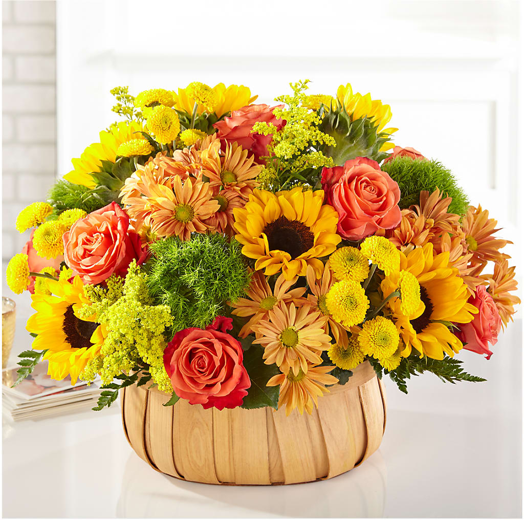 Harvest Sunflower Basket – Flowers From The Heart Auburn, Auburn MI