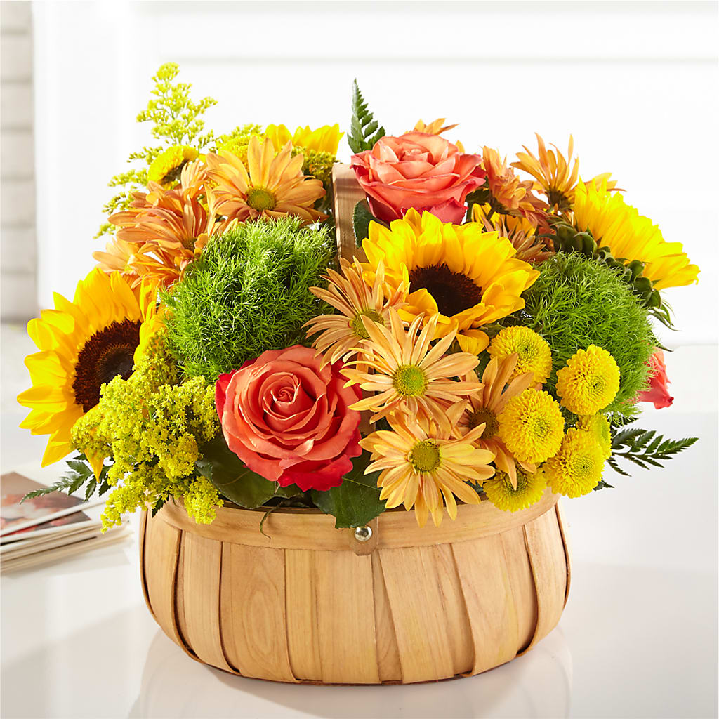 Harvest Sunflower Basket – Flowers From The Heart Auburn, Auburn MI