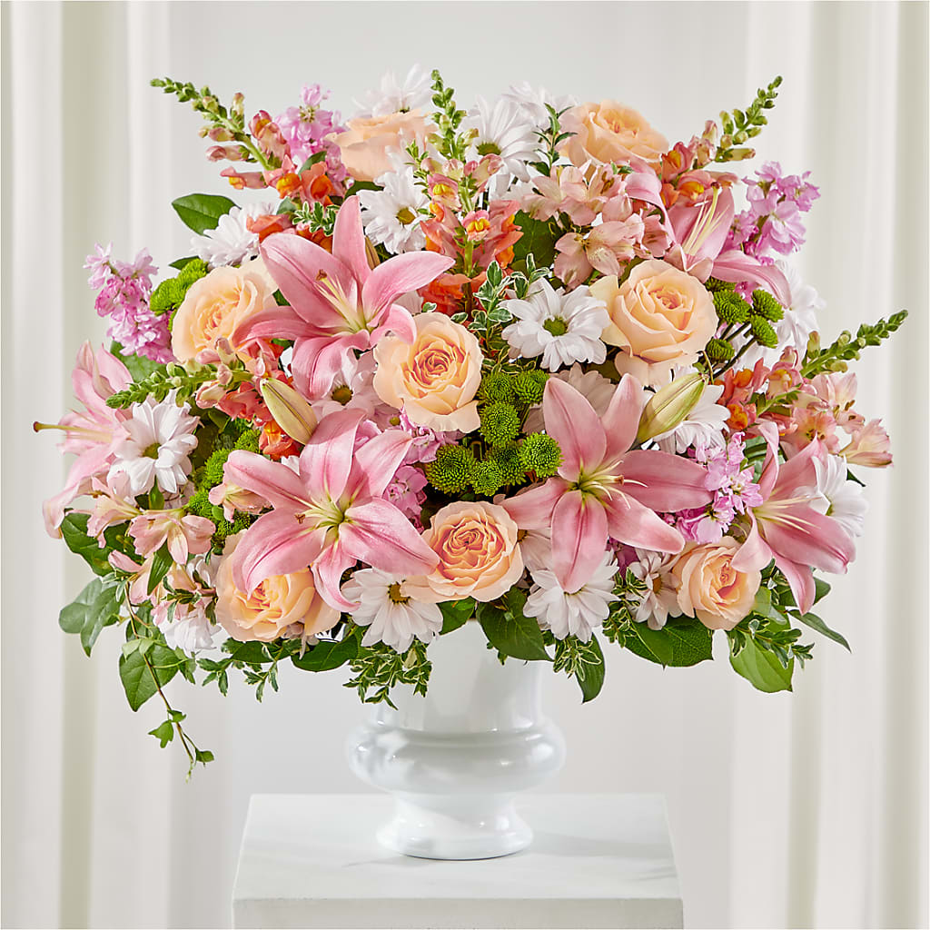 Heartfelt Gesture Urn Arrangement – Flowers From The Heart Auburn, Auburn MI