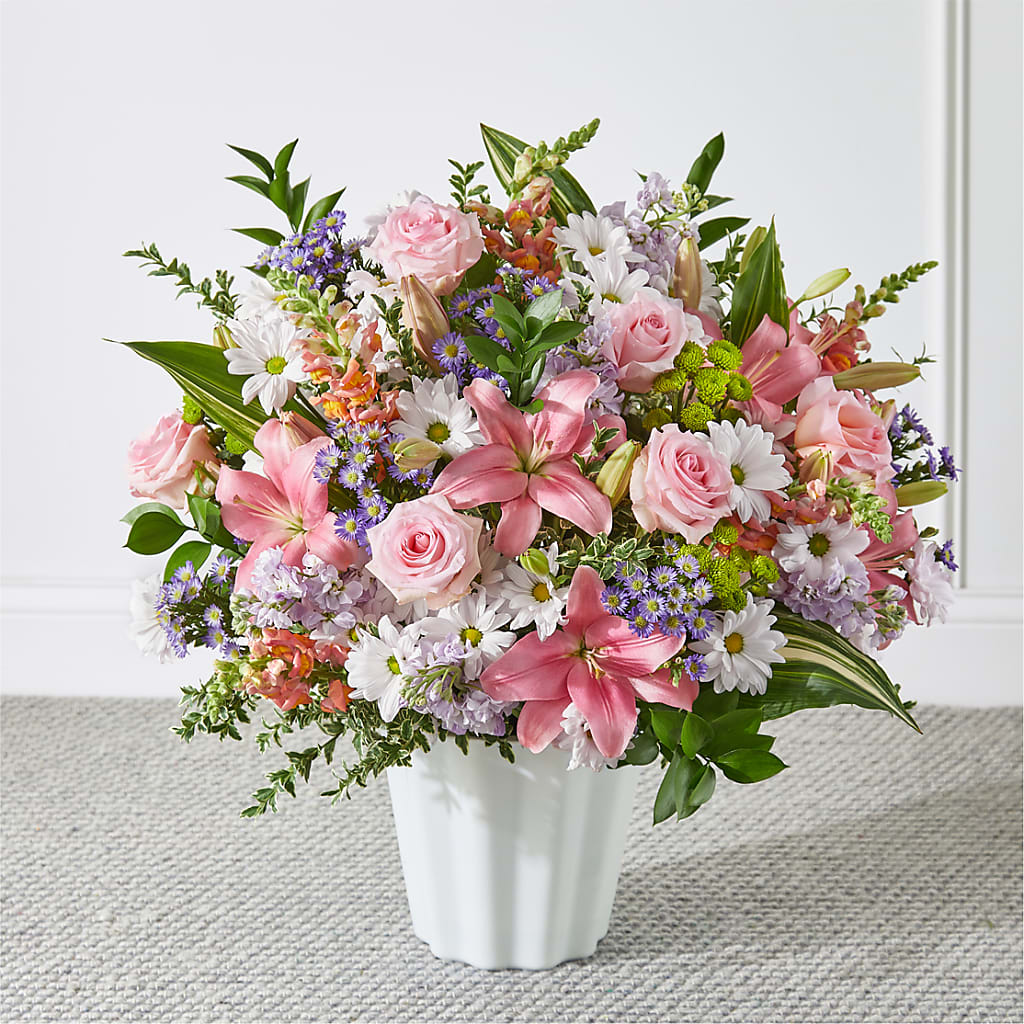 Abundant Compassion Floor Basket – Flowers From The Heart Auburn, Auburn MI