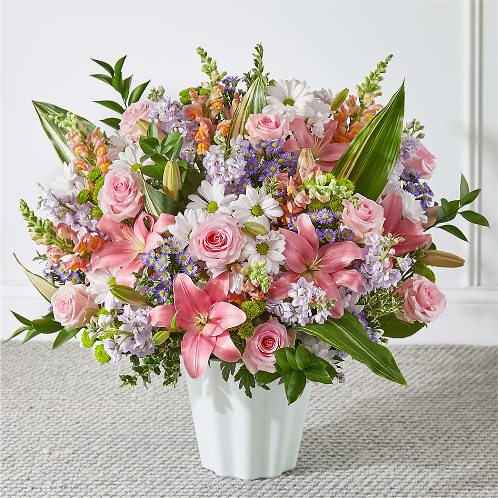 Abundant Compassion Floor Basket – Flowers From The Heart Auburn, Auburn MI