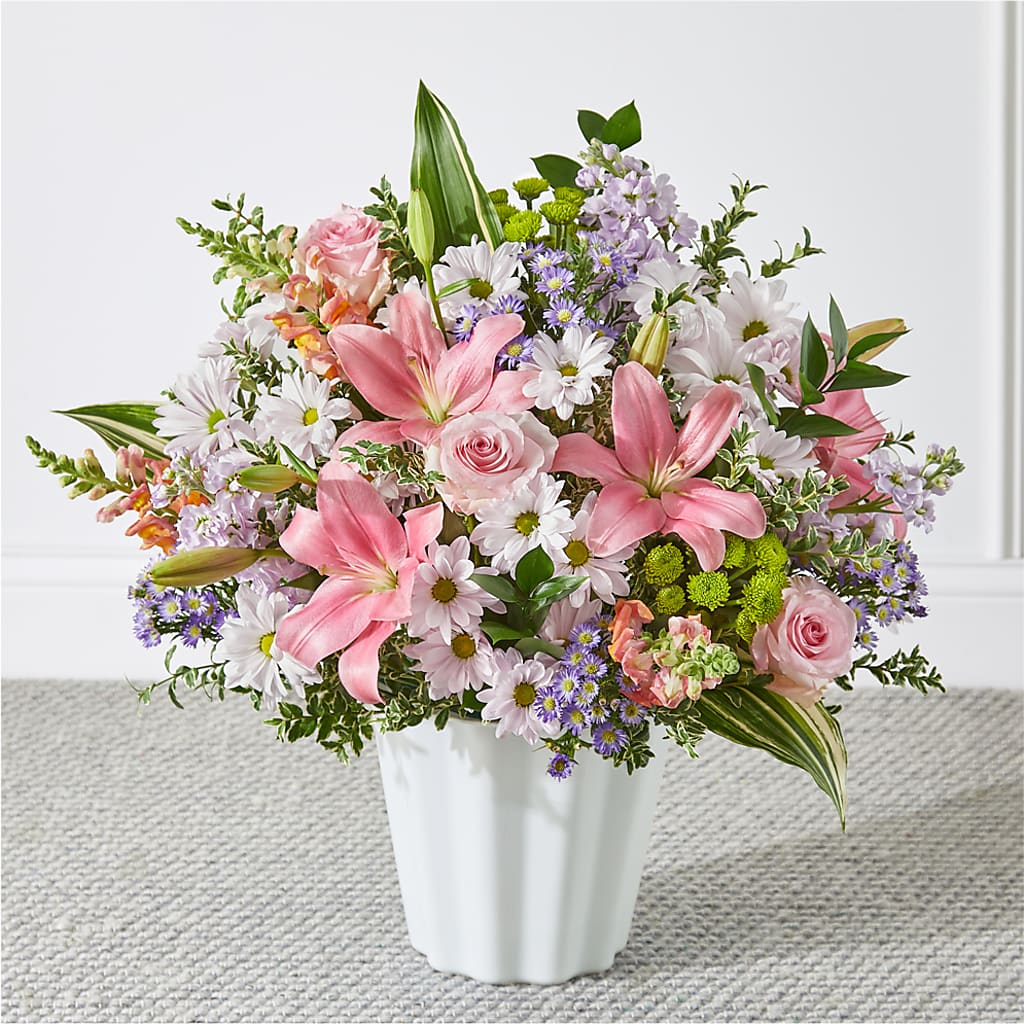 Abundant Compassion Floor Basket – Flowers From The Heart Auburn, Auburn MI