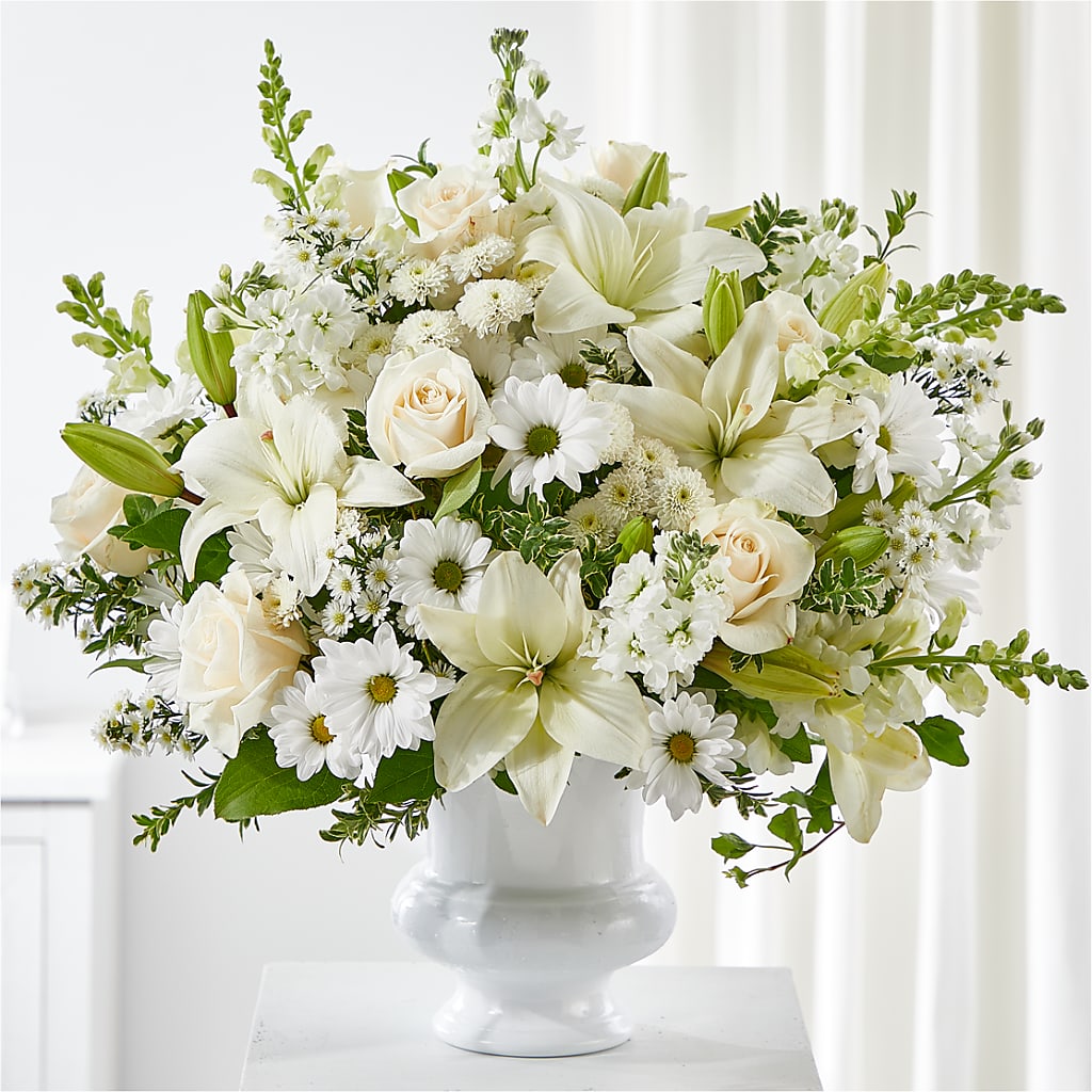 Uplifting Urn Arrangement – Flowers From The Heart Auburn, Auburn MI