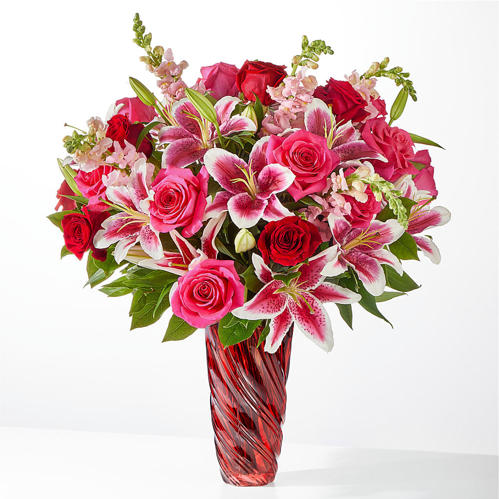 Always You Bouquet with Luxe Swirl Vase – Flowers From The Heart Auburn, Auburn MI