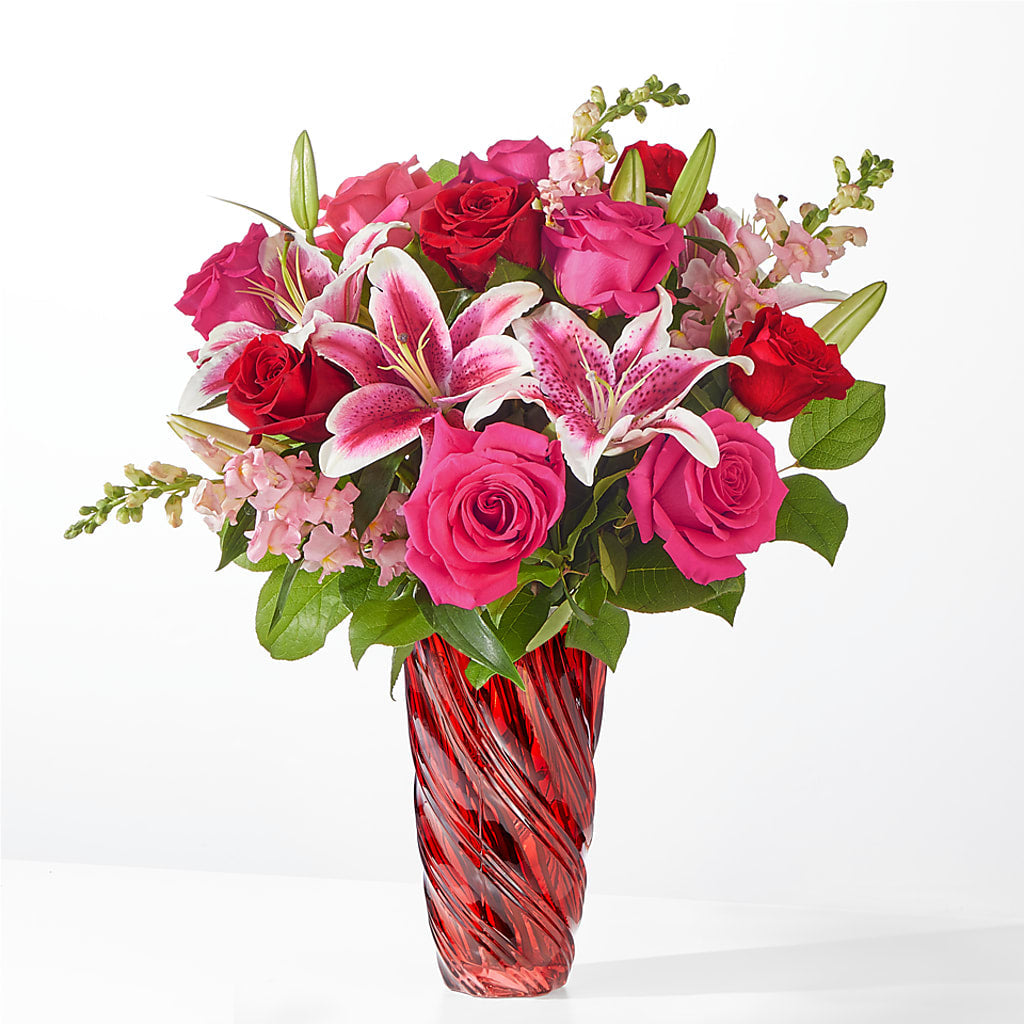 Always You Bouquet with Luxe Swirl Vase – Flowers From The Heart Auburn, Auburn MI