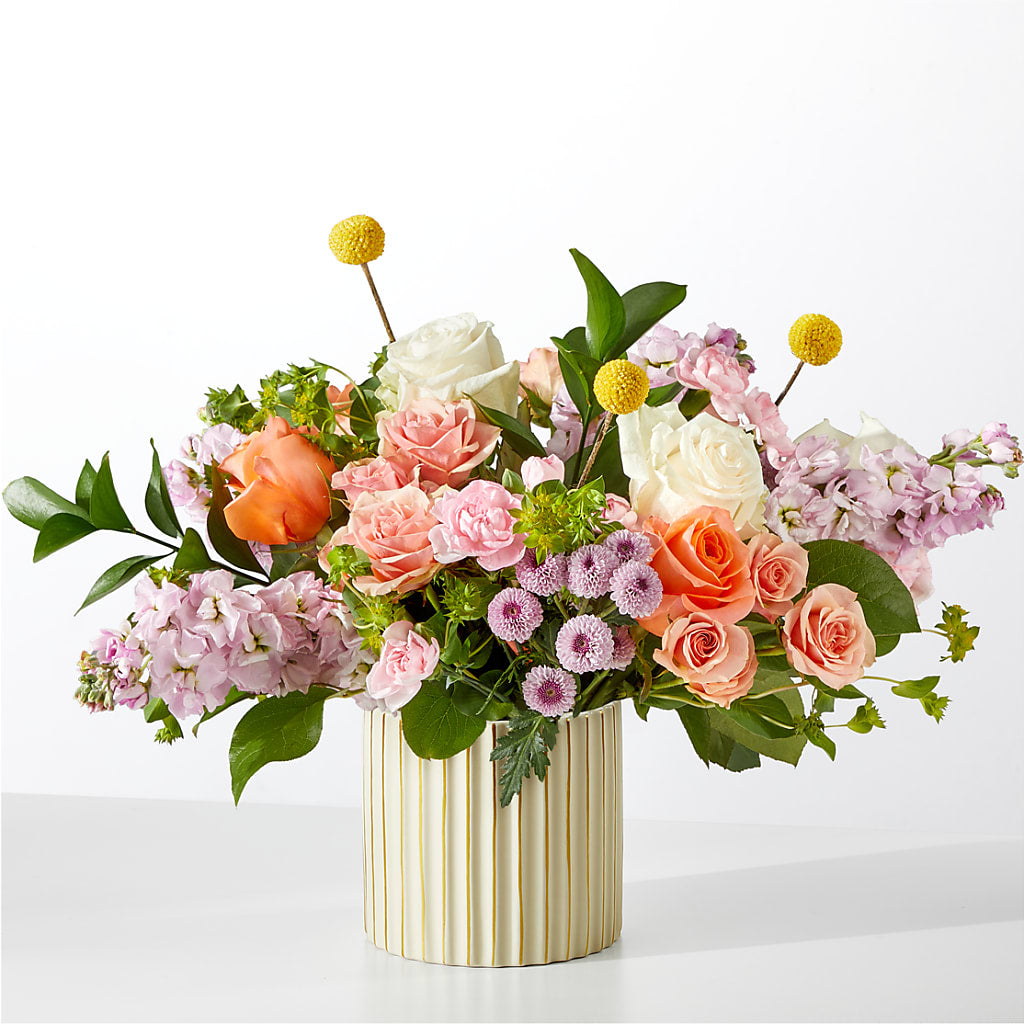 French Market Bouquet with Ivory Vase – Flowers From The Heart Auburn, Auburn MI