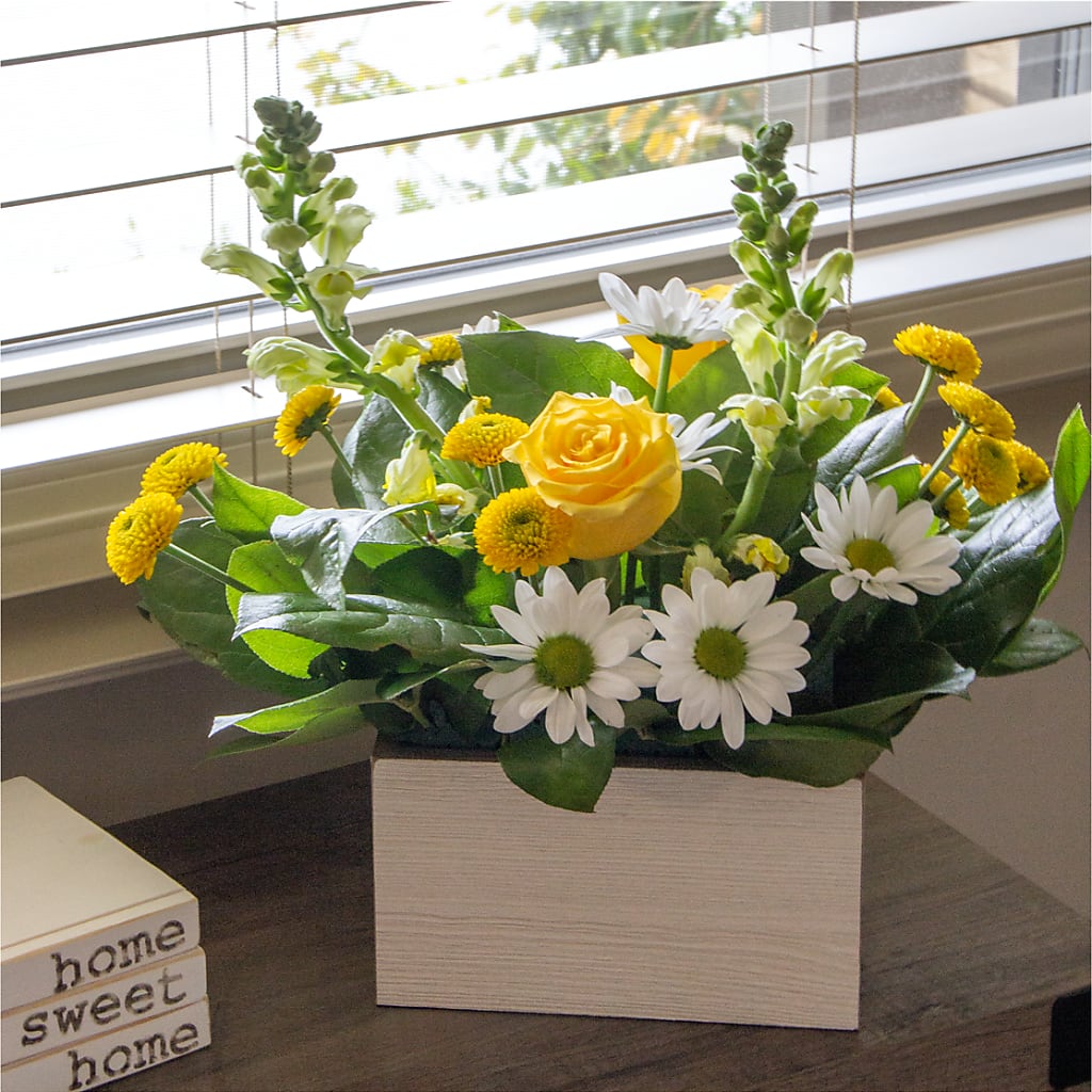 Sun Salutation Box Bouquet –  Flowers From The Heart Auburn, Auburn MI