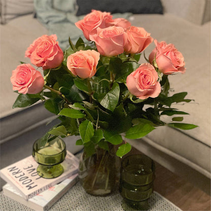 Long Stem Pink Rose Bouquet –  Flowers From The Heart Auburn, Auburn MI