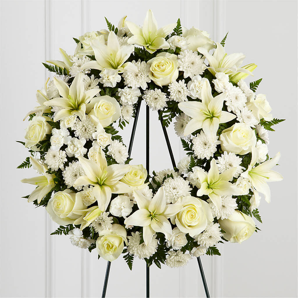 Treasured Tribute Wreath –  Flowers From The Heart Auburn, Auburn MI