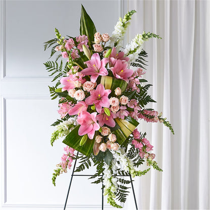 Elegant Embrace Standing Spray –  Flowers From The Heart Auburn, Auburn MI