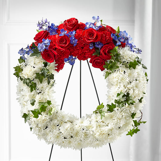 Patriotic Passion Wreath –  Flowers From The Heart Auburn, Auburn MI
