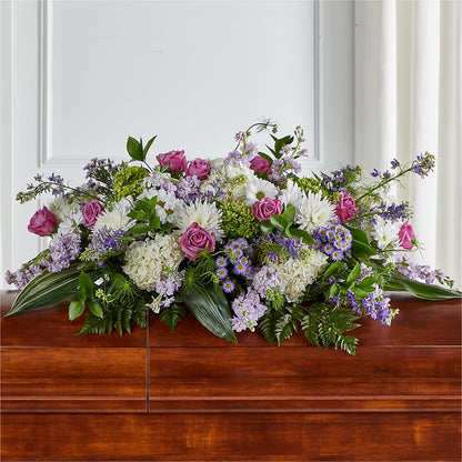 Meadows of Serenity Casket Spray –  Flowers From The Heart Auburn, Auburn MI