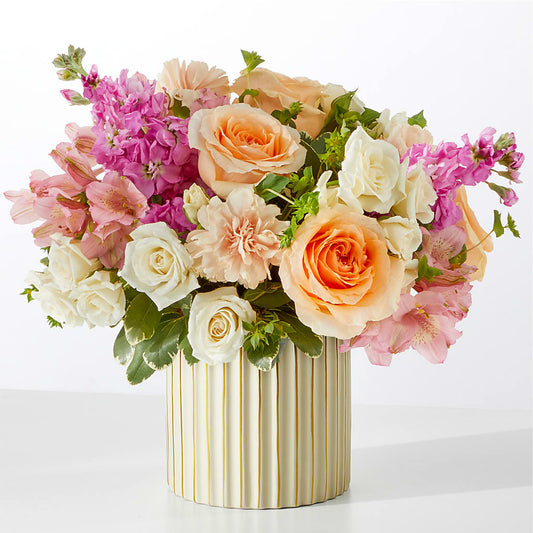 Paradise Bouquet with Ivory Vase –  Flowers From The Heart Auburn, Auburn MI