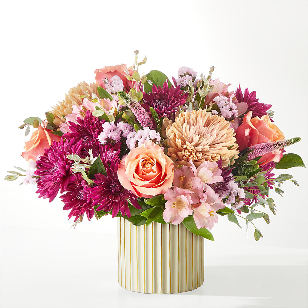 Berry Cobbler Bouquet with Ivory Vase –  Flowers From The Heart Auburn, Auburn MI