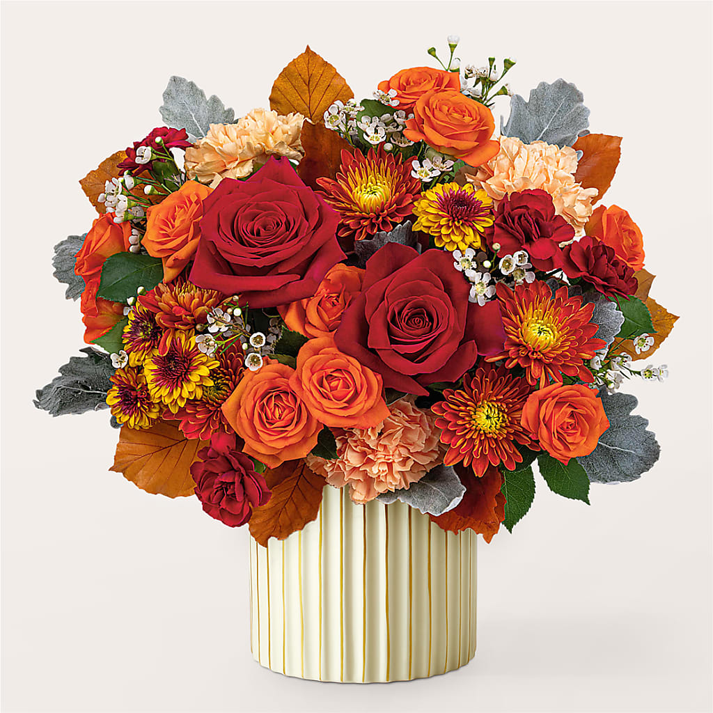 Merlot Bouquet with Ivory Vase –  Flowers From The Heart Auburn, Auburn MI