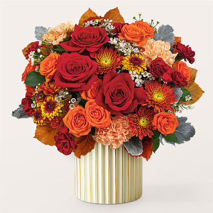 Merlot Bouquet with Ivory Vase –  Flowers From The Heart Auburn, Auburn MI