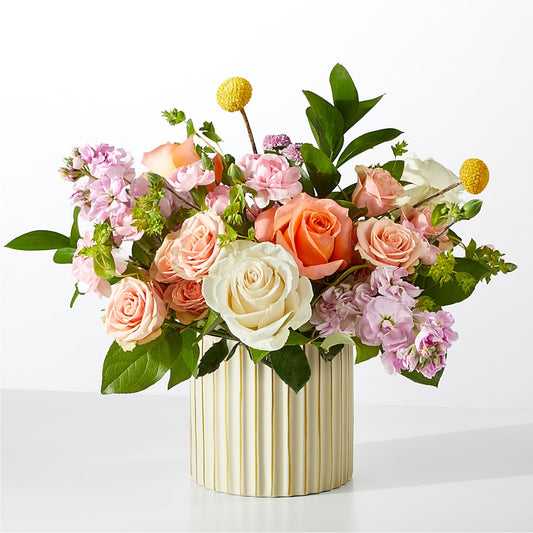 French Market Bouquet with Ivory Vase –  Flowers From The Heart Auburn, Auburn MI