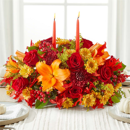 Autumn's Embrace Centerpiece –  Flowers From The Heart Auburn, Auburn MI