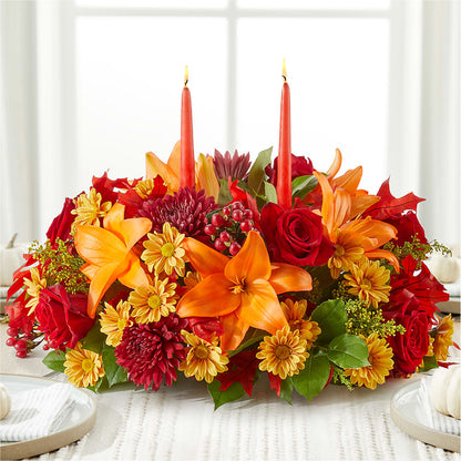 Autumn's Embrace Centerpiece –  Flowers From The Heart Auburn, Auburn MI