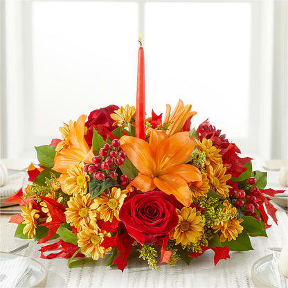 Autumn's Embrace Centerpiece –  Flowers From The Heart Auburn, Auburn MI