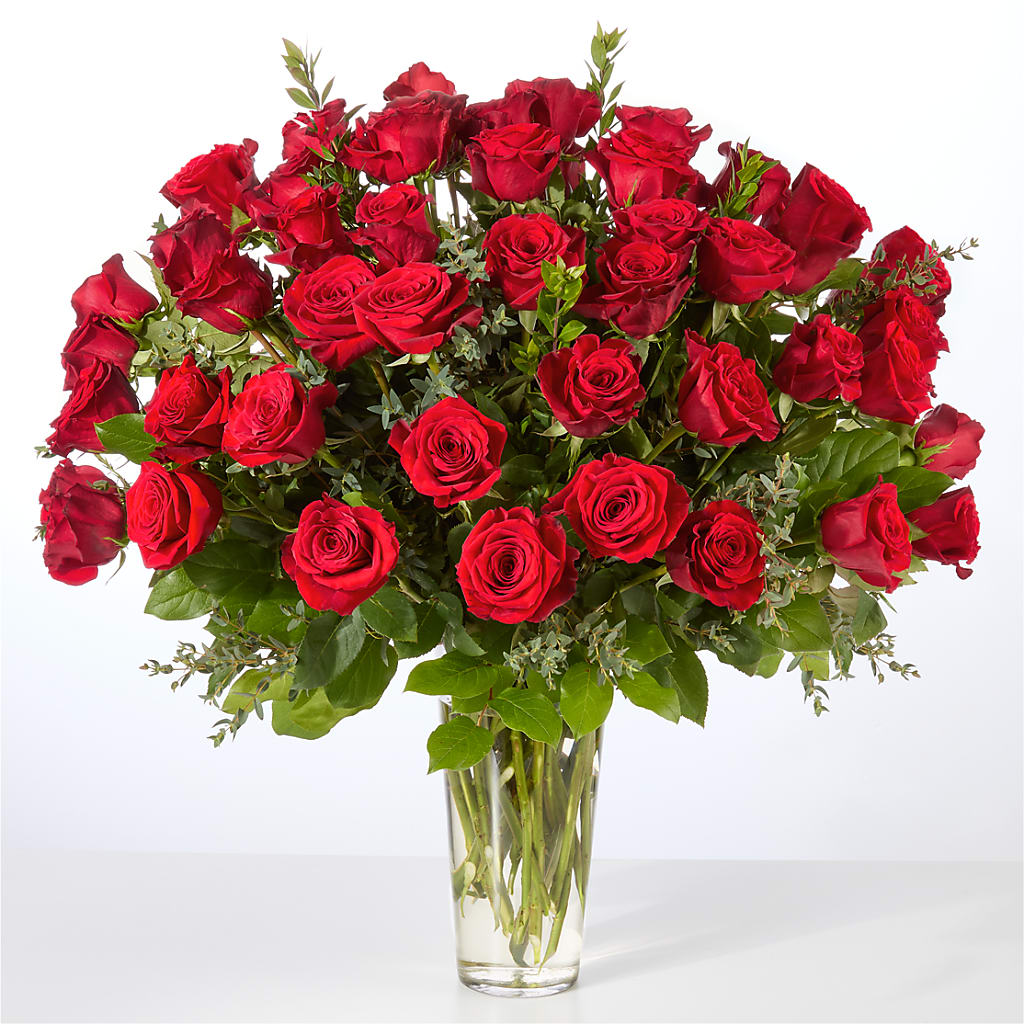 Forever Yours Fifty Stem Red Rose Bouquet –  Flowers From The Heart Auburn, Auburn MI