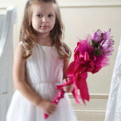 Sparkle Pink Flower Girl Bouquet –  Flowers From The Heart Auburn, Auburn MI