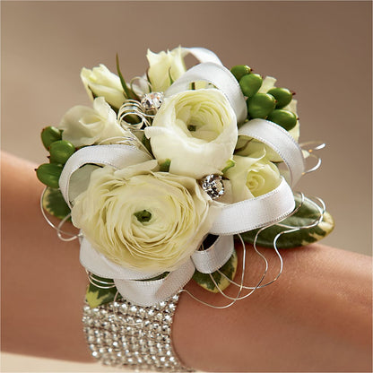White Wedding Corsage –  Flowers From The Heart Auburn, Auburn MI